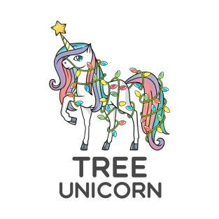 Tree Unicorn Christmas T-Shirt