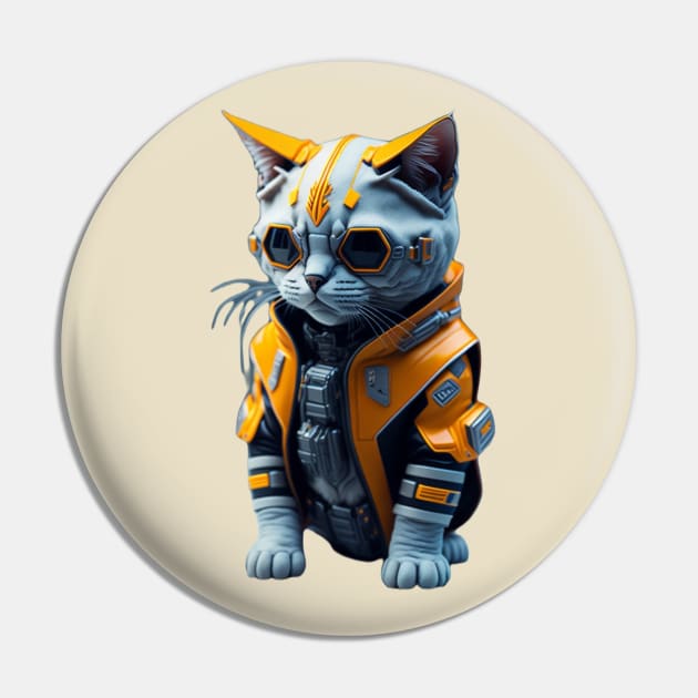 Cyberpunk Cat Pin by Basunat