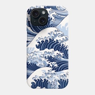 Ephemeral Crests: Hokusai Waves Reimagined Phone Case