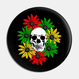 Flowers around a skull Pin