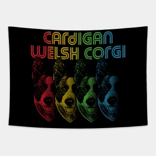 Cool Retro Groovy Cardigan Welsh Corgi Dog Tapestry