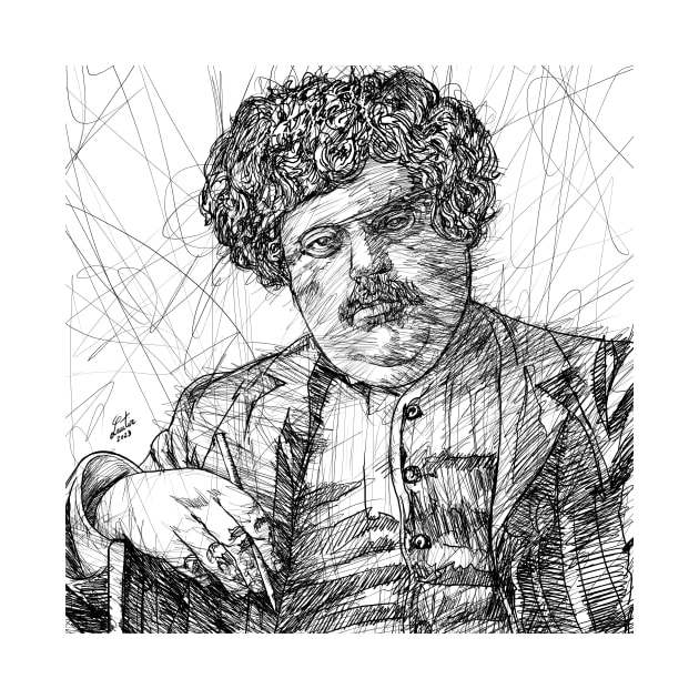 G. K. CHESTERTON ink portrait .2 by lautir