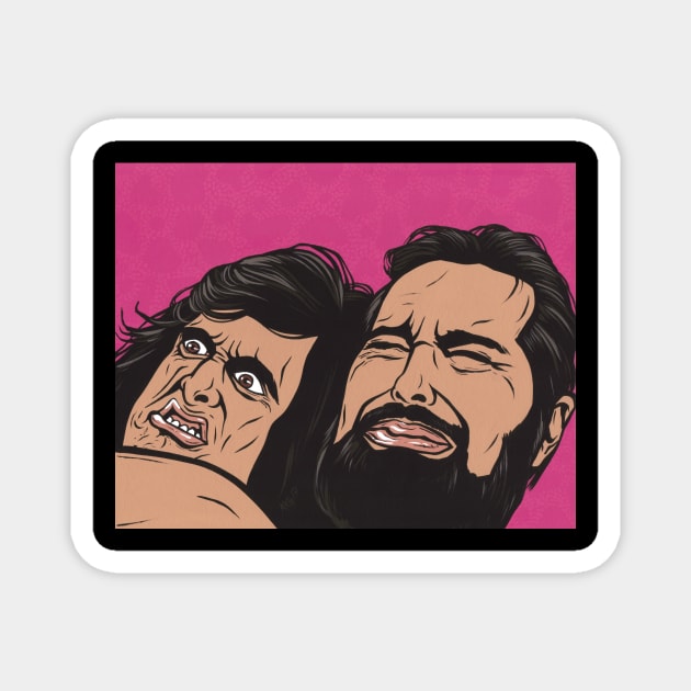 Samurai Cop Fight Scene Magnet by turddemon