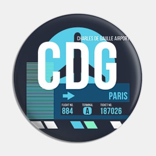 Paris (CDG) Airport // Sunset Baggage Tag Pin