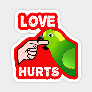 Love Hurts Yellow Naped Amazon Parrot Biting Magnet