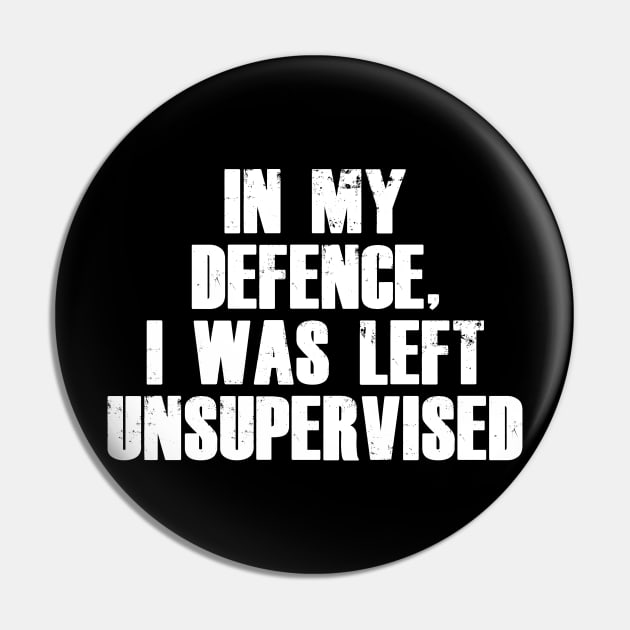 In My Defence I was Left Unsupervised Pin by madebyTHOR