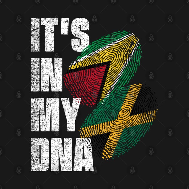 Jamaican And Guyanese Mix DNA Flag Heritage by simonStufios