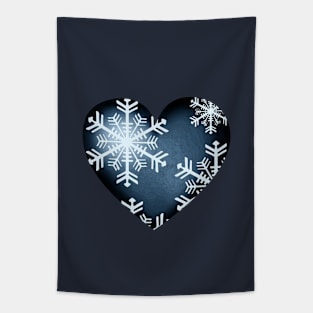 Heart and snowflakes Tapestry