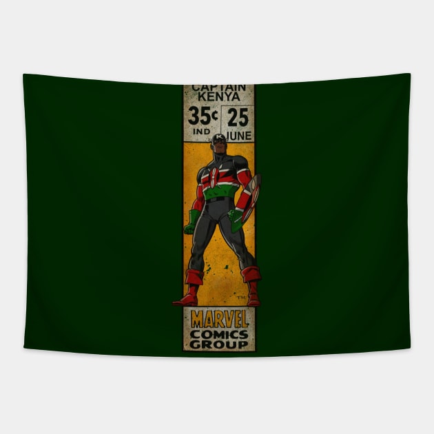 Captain Kenya corner box Tapestry by ThirteenthFloor