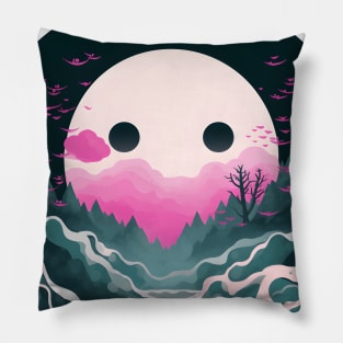 Ghostly Moonrise Pillow