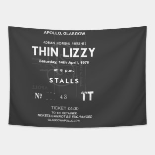 THIN LIZZY Saturday April the 14th 1979 Glasgow Apollo UK Tour Ticket Repro Tapestry