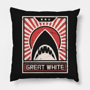 Great White Propaganda Poster Pillow