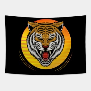 vector angry tiger face Tapestry