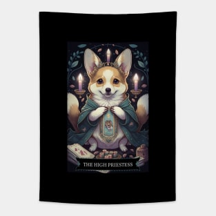 The High Priestess Tarot Corgi Tapestry