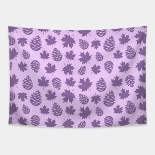 Autumnal Leafs in Purple Tones - Nature Pattern Tapestry