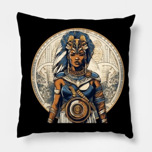 African Queen, Afro Female Warrior, Black History Pillow