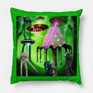 Alien Attack by Aaron Deans Pillow