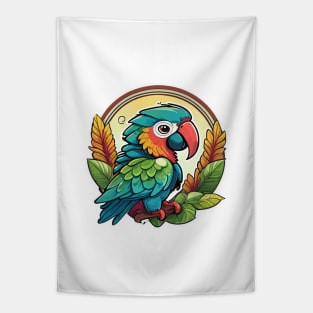 Vibrant Parrot Delights: A Rainbow of Feathers! Tapestry