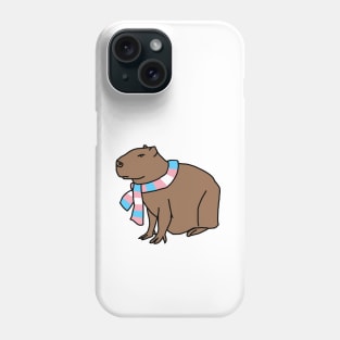 Capybara and Transgender Pride Flag Scarf Phone Case