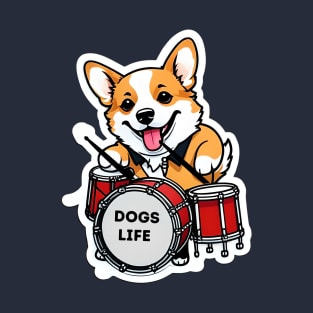 Corgi playing the Drums T-Shirt