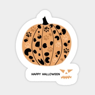 Pumpkin with paw prints Magnet