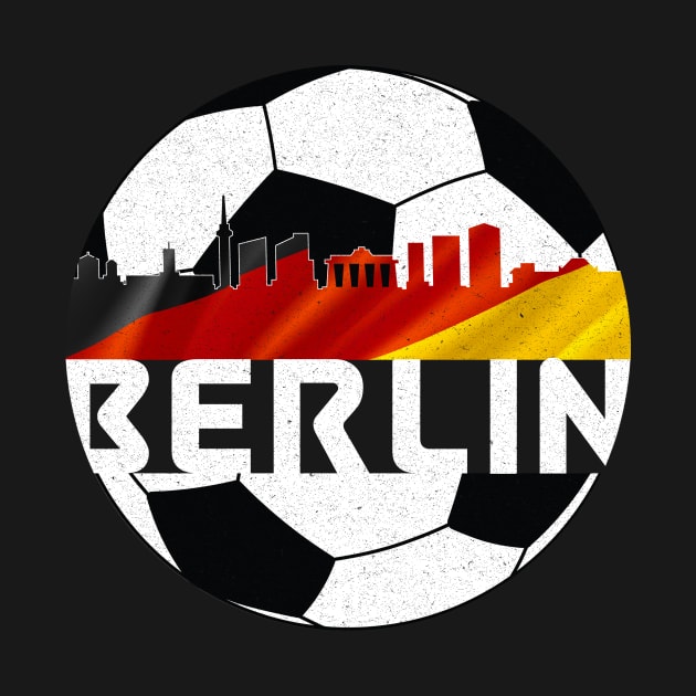 Berlin Germany Euro 2024 football—White text by Rocky Ro Designs