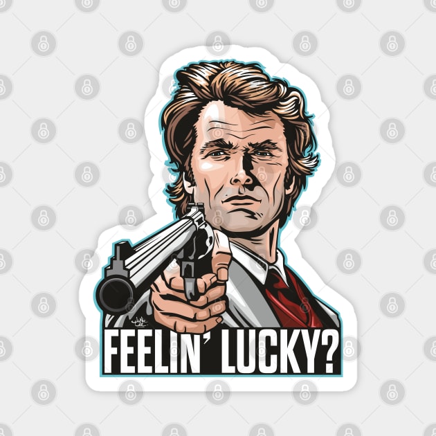 Dirty Harry Magnet by Jamie Lee Art