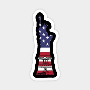 Mens Classic Statue Of Liberty American Flag Usa Patriotic Magnet