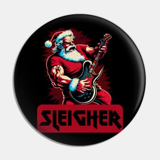 Sleigher, hail Santa, Metal Santa Pin