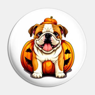 Bulldog inside Pumpkin #1 Pin