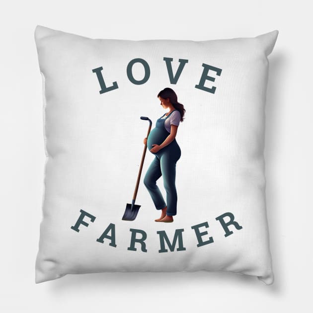 Love Farmer Surrogate Mother Mother's Day Gift Pillow by Trend Spotter Design