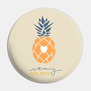 "Stay Golden" Pineapple Heart Pin