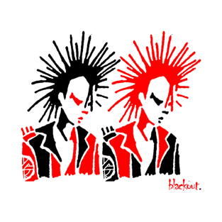 Punk Mates Red and Black by Blackout Design T-Shirt