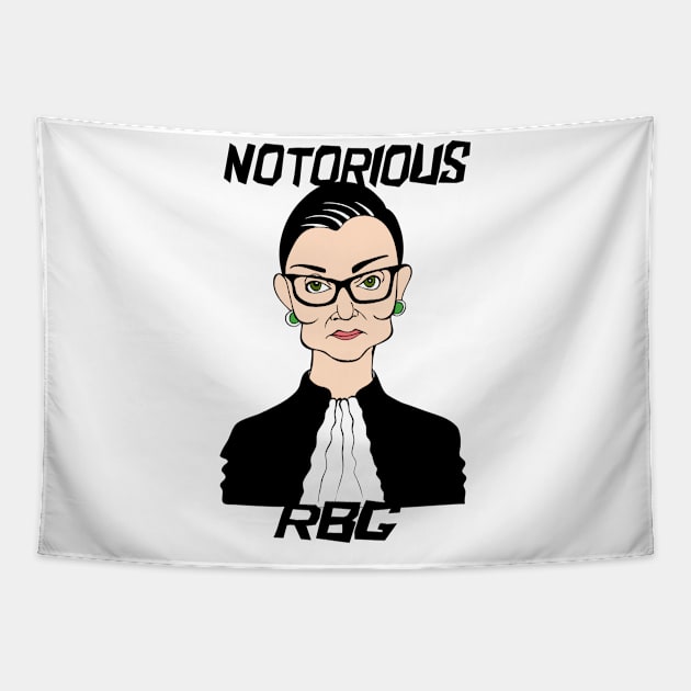 RUTH BADER GINSBURG - NOTORIOUS RBG Tapestry by cartoonistguy