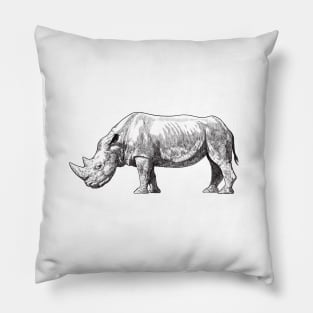 Drawing of a Rhino Pillow