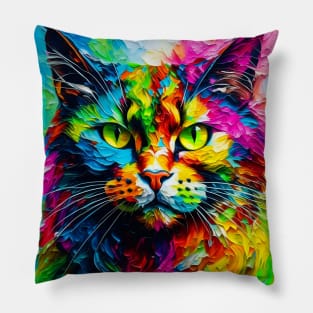 Rainbow cat, acrilic Pillow