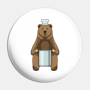 Bear as Cook with Cooking pot Pin