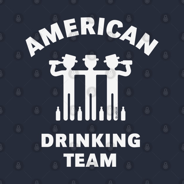 American Drinking Team (Booze / Beer / Alcohol / White) by MrFaulbaum