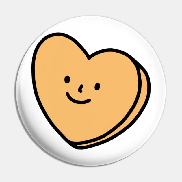 Yellow Heart with Face | Quirky Heart Pin by smileyfriend