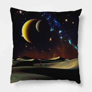 Desert Night - Space Collage, Retro Futurism, Sci-Fi Pillow