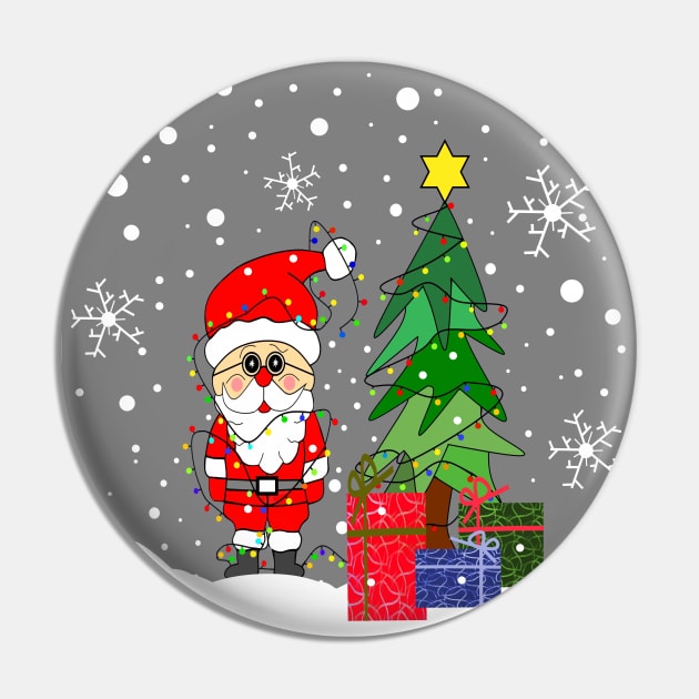 Merry Christmas Funny Santa Claus - Funny Santa Art Pin by SartorisArt1