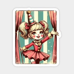 Retro Funny Circus Girl Magnet