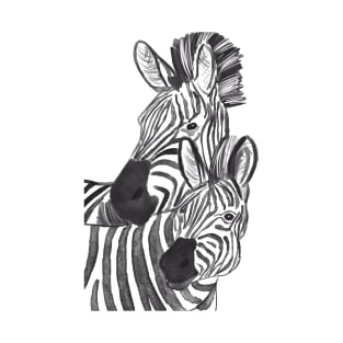 Zebra couple animal wild art unique design T-Shirt