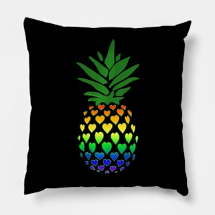 LGBT Pride Hearts Filled Pineapple Pillow