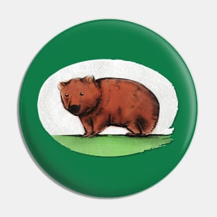 Wombat (Pastel Background Version) Pin