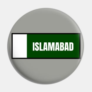 Islamabad City in Pakistan Flag Colors Pin