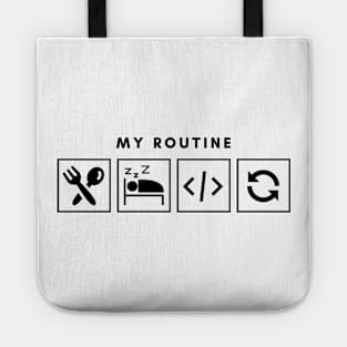 My Routine Eat Sleep Code Repeat Tote