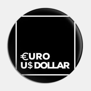 Euro Dollar Square Box Pin