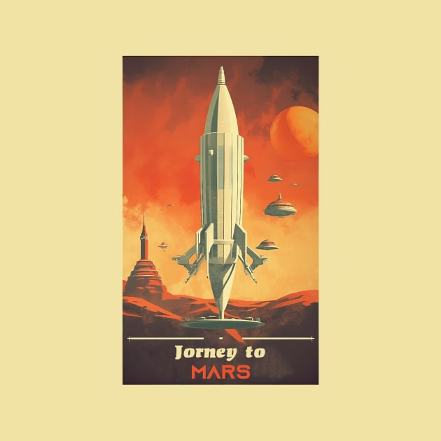 Mars Adventure Vintage Travel Poster by GreenMary Design