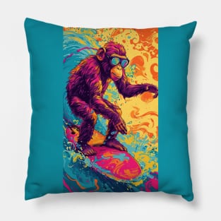 The Surfing Monkey Pillow